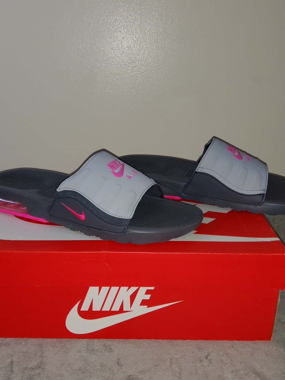 * Nike Women's Air Max Camden Slide Sandals Flipflops Grey Pink Blast Size 11 - Picture 9 of 14